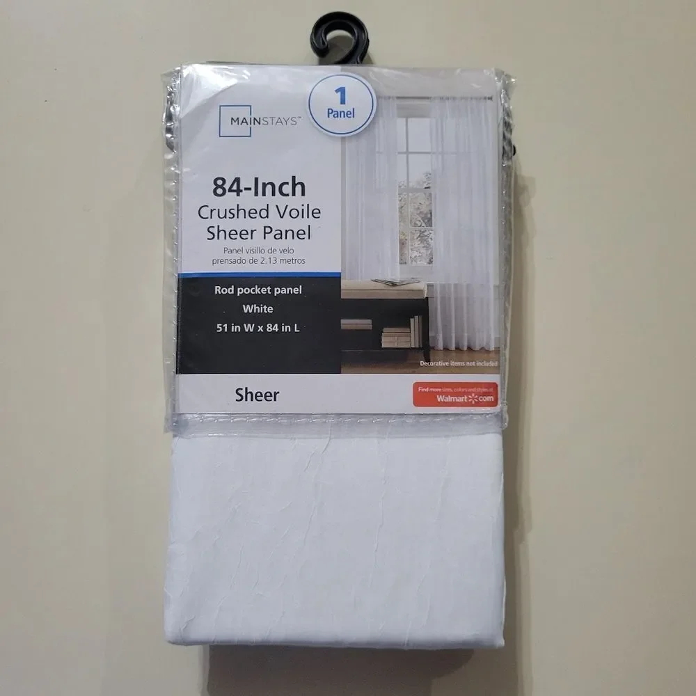 Mainstays White Crushed Voile Sheer Panel